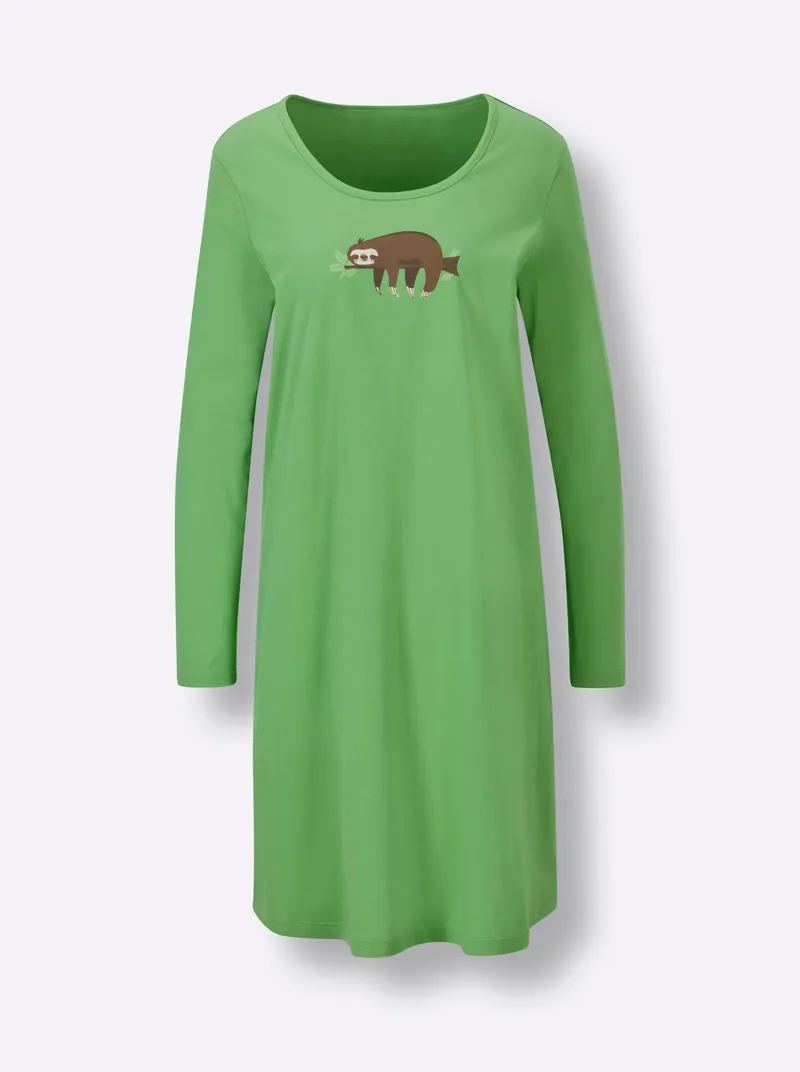 wäschepur Sleepshirts ecru + apfel, Ecru + apfel, – Produktbild 2 von 3