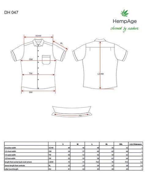 HempAge HempAge 100% Hanf Kurzarmhemd Herren, White (weiss), – Produktbild 3 von 4