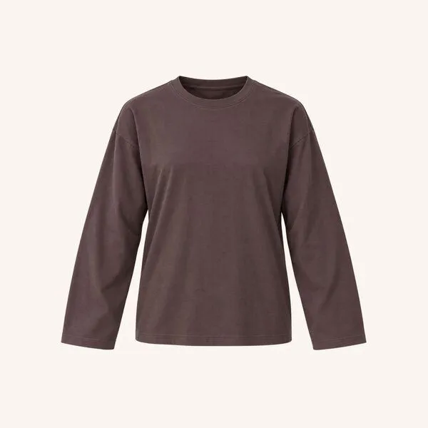 NORDLICHT NORDLICHT Oversize Langarmshirt Pien, Braun, – Produktbild 2 von 4