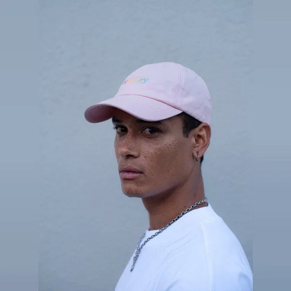 hey hey studios hey hey studios Unisex Cap „Rainbow 2.0“ powder pink aus Bio-Baumwolle, Rosa, – Produktbild 3 von 4