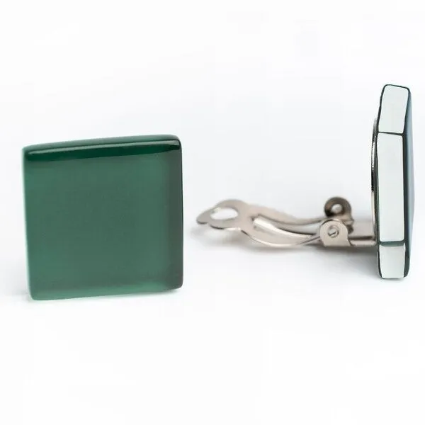 ALEXASCHA ALEXASCHA Auffällige Statement Ohrclips aus Glas | PUREFORM, Malachitgrün, – Produktbild 1 von 4