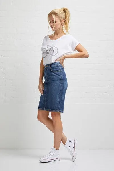 Wunderwerk Wunderwerk Marie denim skirt, Blau, – Produktbild 2 von 3