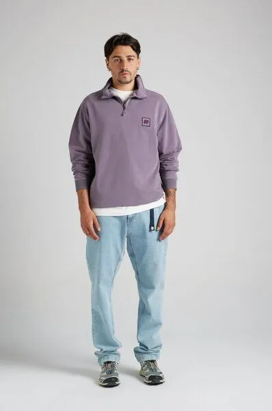 Trendsplant Trendsplant Sauce Loopback Pigment Dyed Half Zip Sweatshirt Sunset Purple, Lila, – Produktbild 4 von 5