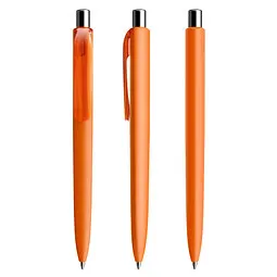 prodir prodir® Druckkugelschreiber DS8 Soft Touch PRR Push, blaue Mine, orange/silber poliert – Produktbild 1 von 1
