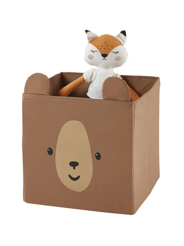 Vertbaudet Vertbaudet Aufbewahrungsbox Kinderzimmer GRÜNER WALD, 3er-Set, Braun|grün, – Produktbild 3 von 4