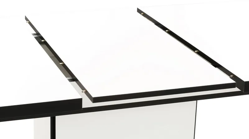 HELA Esstisch Ariana, Tisch, Küchentisch, Auszugstisch, durch innenliegende Einlegeplatten ausziehbar 120-160 cm, Schwarz|weiß, – Produktbild 5 von 5