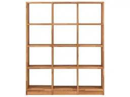 Regal "Grid" 3 x 4 Fächer, B 136 x H 164 x T 34 cm, Wildeiche geölt – Produktbild 1 von 1