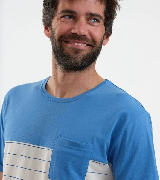 Gary Mash GARY MASH T-Shirt Miami mit Streifen aus Bio-Baumwolle, Blau, – Produktbild 4 von 4