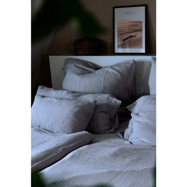 Hutch&Putch Hutch&Putch Musselin Kopfkissenbezug 100% Bio-Baumwolle, Light grey, – Produktbild 3 von 4