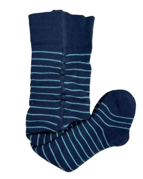 grödo Grödo Baby Frottee-Strumpfhose geringelt Bio Baumwolle Elasthan, Marine-gletscher, – Produktbild 1 von 2