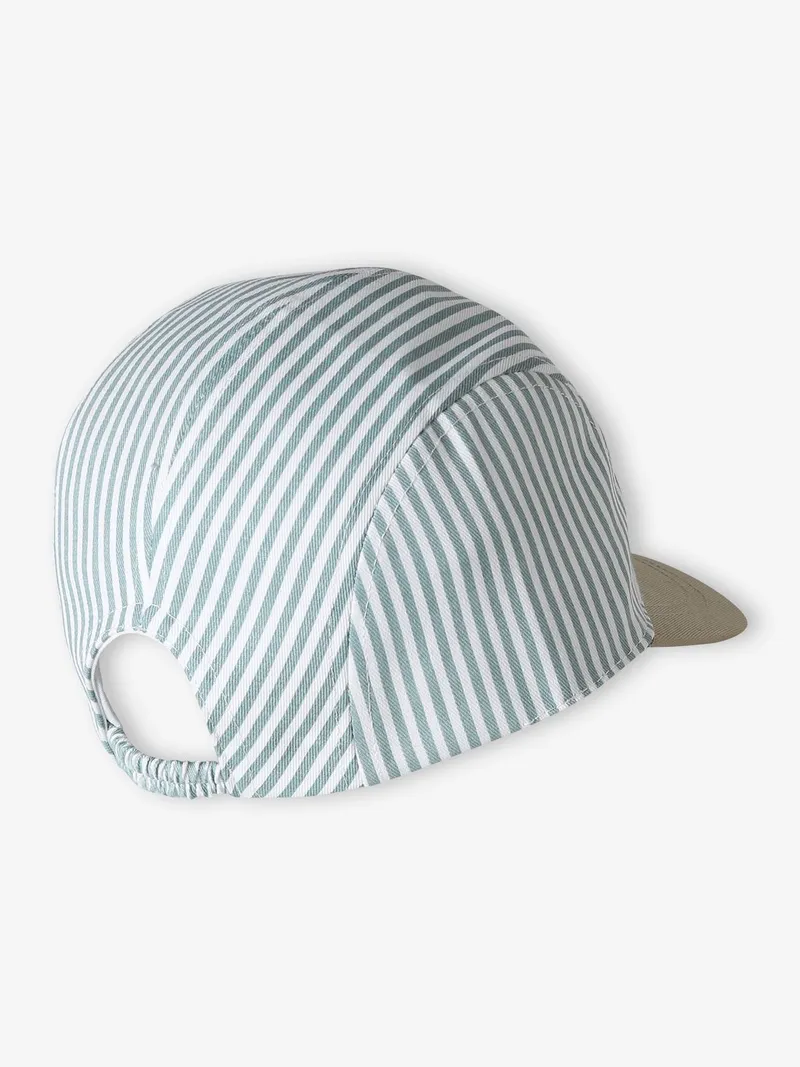 Vertbaudet Baumwollcap mit Streifen für Baby, Graublau, – Produktbild 3 von 3