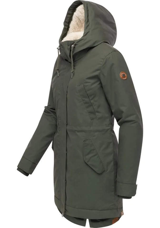 ragwear ragwear Kurzmantel Cannas YOUMODO Kurzer Damen Mantel mit verstellbarer Kapuze, Grün, – Produktbild 3 von 4