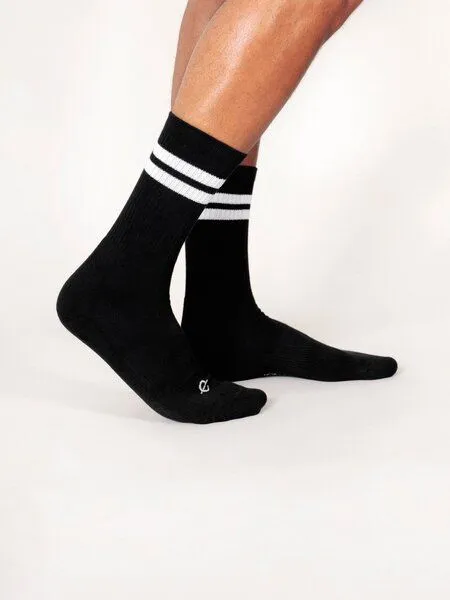 erlich textil erlich textil Andi Tennis Socken 3er Pack aus Bio-Baumwolle, Schwarz, – Produktbild 4 von 5