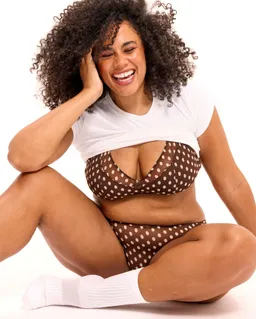 Understatement Understatement Damen vegan Bh Mesh Support Plus Mit Braunen Punkten – Produktbild 1 von 1