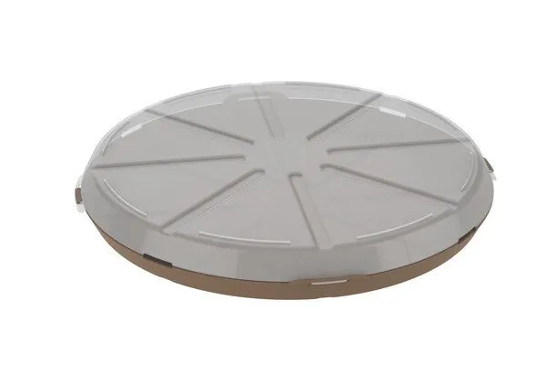 REuse REuse Pizzabox Verpackung - Essensbehälter, Braun transparent, – Produktbild 2 von 4