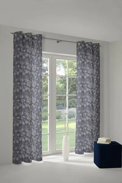 Nature by Adam Nature by Adam Vorhang aus 100% Bio-Baumwolle - Made in Germany - Flower Cuveé Light, Dunkelblau, – Produktbild 5 von 7