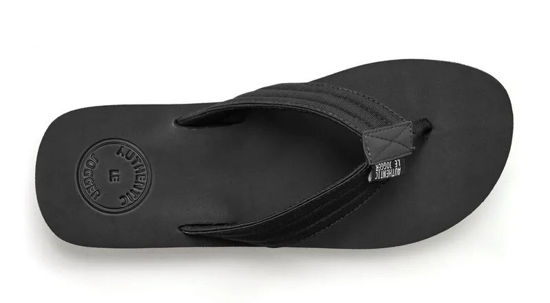 AUTHENTIC LE JOGGER AUTHENTIC LE JOGGER Badelatsche, Flip Flop, Badepantolette, Badeschlappe, Sommerschuhe Badezehentrenner Pantolette, Zehentrenner mit ultraleichter Sohle Unisex VEGAN, Schwarz, – Produktbild 4 von 5