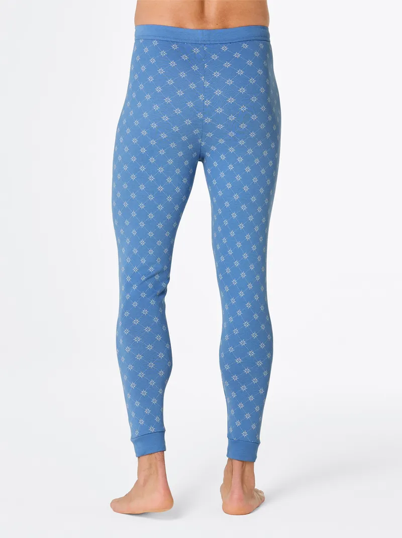 wäschepur men Hose lang mittelblau + mittelblau-bedruckt, Mittelblau + mittelblau-bedruckt, – Produktbild 1 von 2