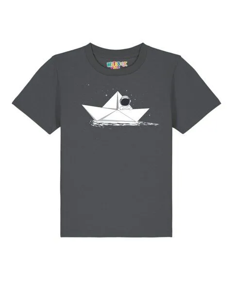watabout.kids watabout.kids T-Shirt Kinder Astronaut in paper boat, Anthracite, – Produktbild 1 von 2