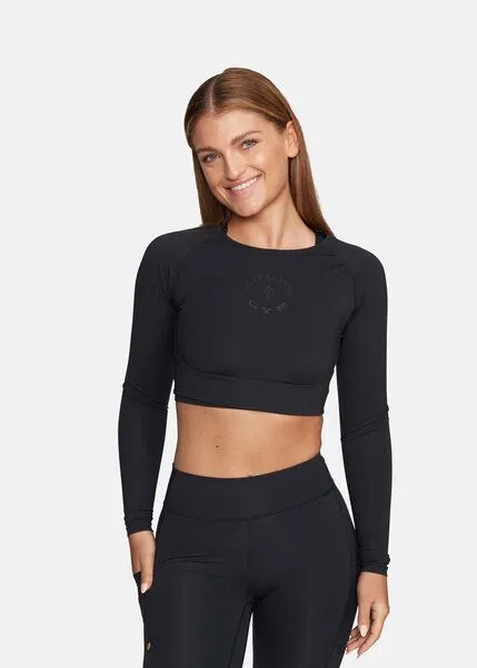 Golds Gym Gold's Gym kurzes Langarmshirt „Helen“, Schwarz, – Produktbild 1 von 3