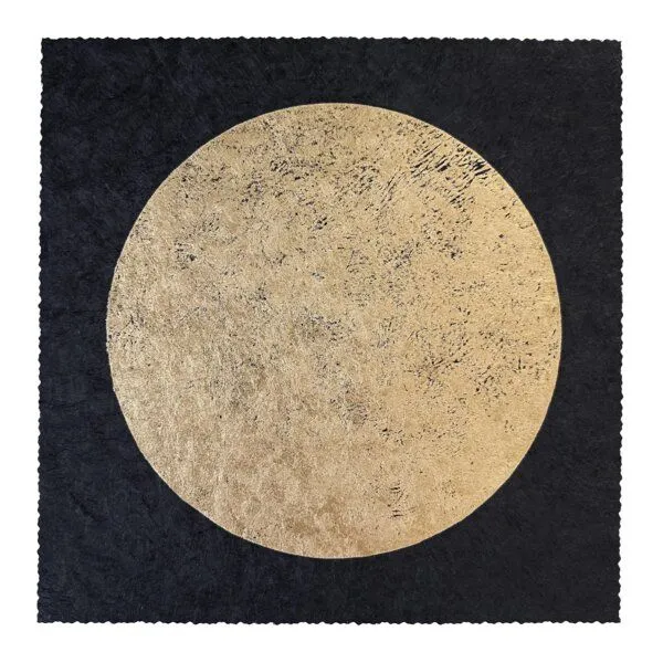 Veskor Cassiopeia Veskor Cassiopeia CENTRAL MOON Linoldruck | 22 × 22 cm | Gold auf Schwarz – Produktbild 1 von 4