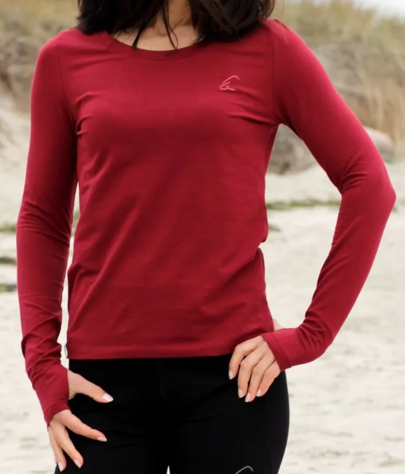 ESPARTO ESPARTO Yogashirt Langarmshirt Vicitra Ärmel mt Daumenloch, Rot, – Produktbild 1 von 1