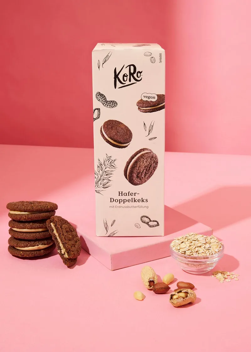 KoRo Hafer-Doppelkeks mit Erdnussbutterfüllung 180 g – Produktbild 1 von 5
