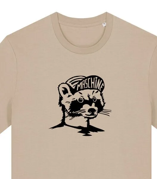 päfjes päfjes Waschbär die Maschine Fahrrad Gravel - Unisex Männer Bio Unifarben T-Shirt, Desser dust (braun), – Produktbild 3 von 4