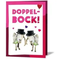 OxfamUnverpackt OxfamUnverpackt Spenden-Geschenk "Ziegenpärchen er & er" (Grußkarte mit Magnet) – Produktbild 1 von 1
