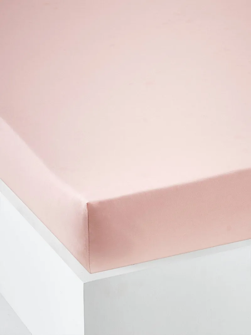 Vertbaudet Kinder Spannbettlaken uni, Zartrosa, – Produktbild 1 von 3