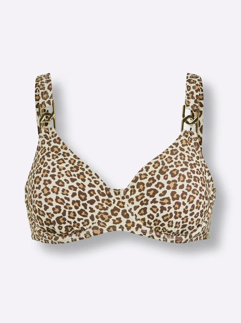 feel good Bikini-Oberteil champagner-schoko-bedruckt, Champagner-schoko-bedruckt, – Produktbild 1 von 2