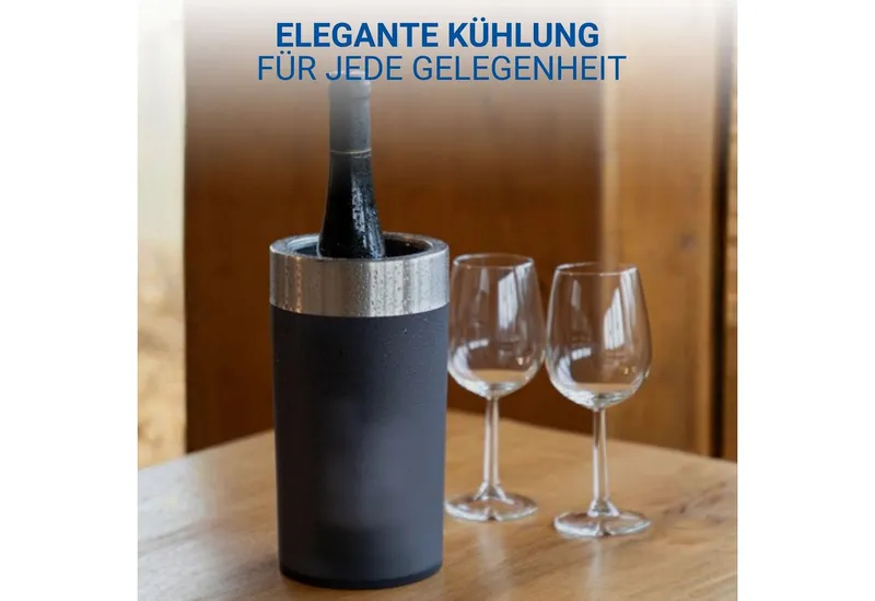 elasto elasto Flaschenkühler "Ono" mit Edelstahlrand, Schwarz, – Produktbild 7 von 7