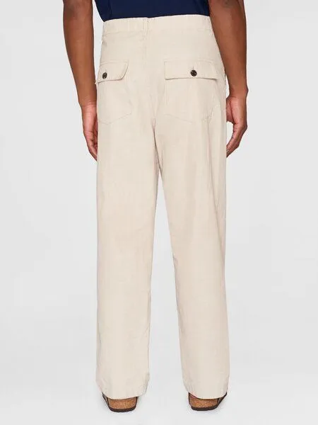KnowledgeCotton Apparel KnowledgeCotton Apparel Herren Hose "FLINT wide slub yarn pants" von Knowledge Cotton Apparel - VEGAN, Light feather grey (hell grau), – Produktbild 3 von 5