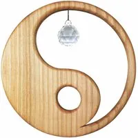 Dekoanhänger "Yin Yang" aus Holz mit Aufhängungsfaden – Produktbild 1 von 1