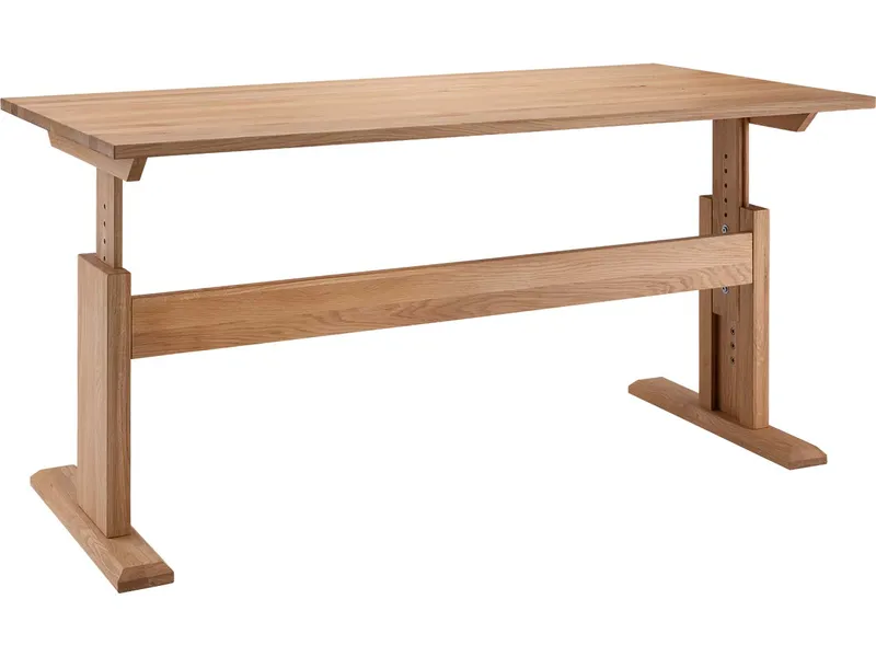 Höheneinstellbarer Schreibtisch "buxing solid" 160 x 80 x 61-80 cm, Wildeiche – Produktbild 1 von 1