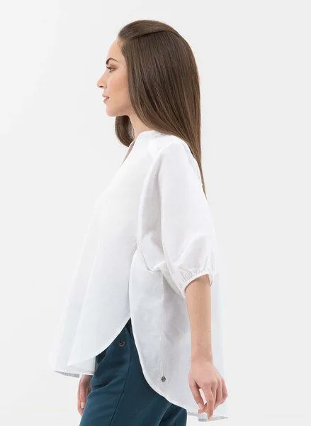 ORGANICATION ORGANICATION Bluse aus Leinen mit Bio-Baumwolle, White, – Produktbild 3 von 4