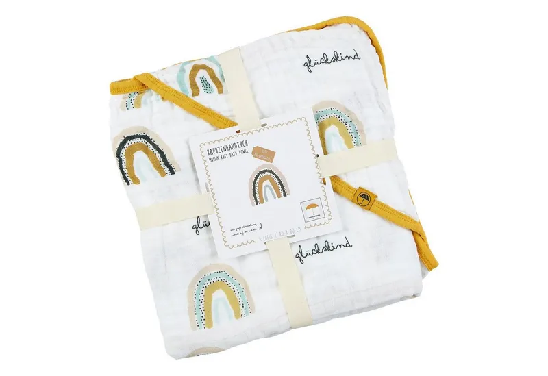 Mama Poppins Germany Mama Poppins Germany Kapuzenhandtuch Kapuzenhandtuch mit süßen Schriftzügen aus 100% Bio-Baumwolle, nachhaltig aus 100% Bio-Baumwolle, Bunt, – Produktbild 3 von 4