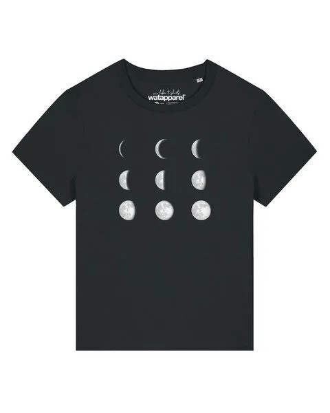 watapparel watapparel T-Shirt Frauen Moonphases, Black, – Produktbild 1 von 2