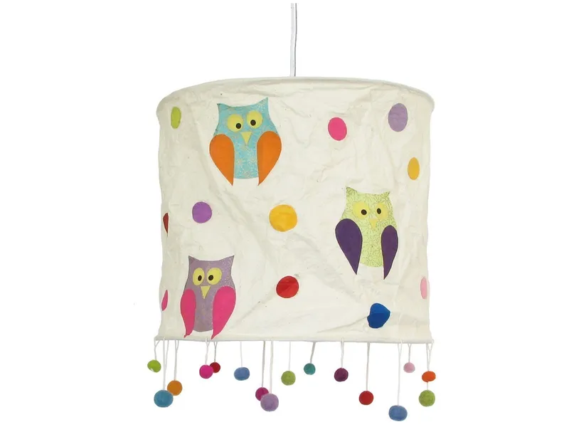 Mea Living Mea Living Lokta-Lampenschirm Eule Durchmesser: 28 cm, Höhe: 25,5 cm, Natur, – Produktbild 1 von 2