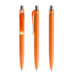 prodir prodir® Druckkugelschreiber QS01 PMT Push, blaue Mine, orange/silber poliert – Produktbild 1 von 1