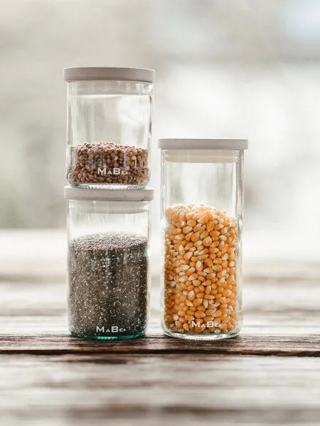 MaBe MaBe Vorratsglas 350ml - perfekt für Geschenke aus der Küche oder stylisches Gewürz, Transparent, – Produktbild 3 von 4