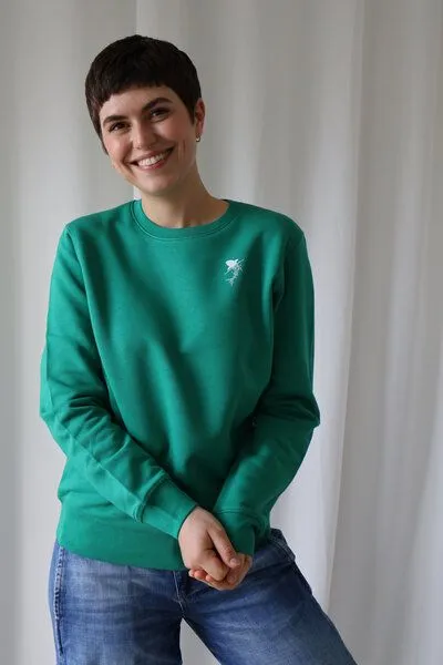 Kultgut Kultgut Biofair - Flauschig, weicher Pullover, vegan zertifiziert - Save the Ocean/ Little Stark, Grün, – Produktbild 2 von 4