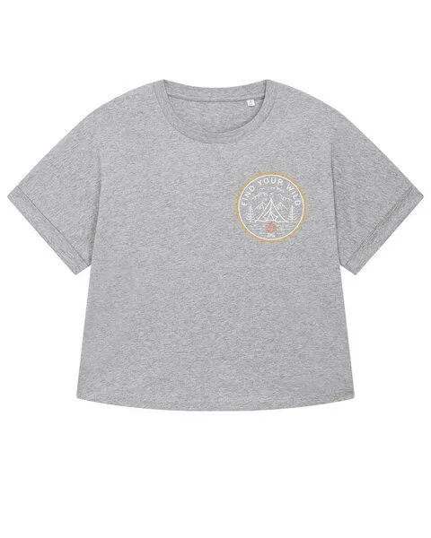 watapparel watapparel Oversize T-Shirt Frauen Find your wild, Heather grey, – Produktbild 1 von 2