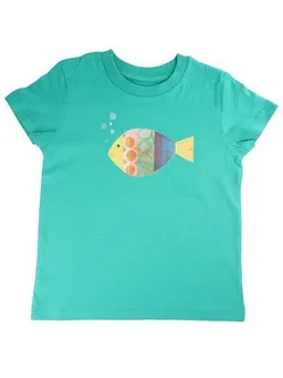 MelaDi Meladi Kinder Shirt aus Biobaumwolle - Fisch auf Türkis – Produktbild 1 von 1