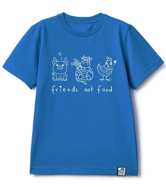 Gary Mash GARY MASH Kinder T-Shirt friends not food aus Bio-Baumwolle, Blau, – Produktbild 1 von 3