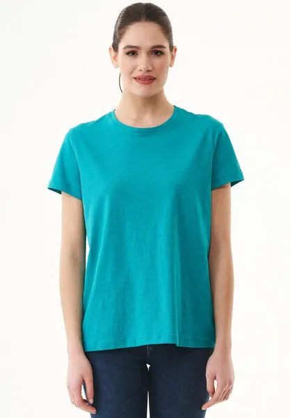 ORGANICATION ORGANICATION Damen Basic T-Shirt aus Bio-Baumwolle, Emerald, – Produktbild 1 von 4