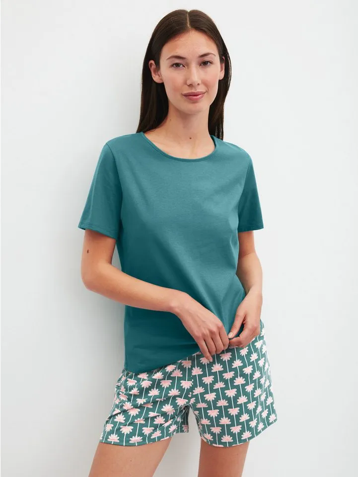 CALIDA CALIDA Kurzarmshirt Favourites Sun Damen (1-tlg) weiche Baumwollqualität und lockere Passform, Blau, – Produktbild 5 von 5