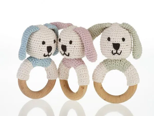 Pebble Pebble Holzring Hasen Rasselbande, Hellblau, – Produktbild 2 von 2