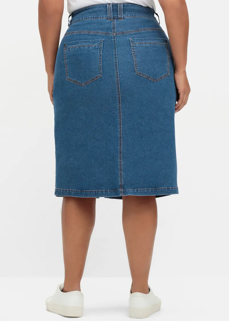 sheego Jeansrock, Blue denim, – Produktbild 2 von 2