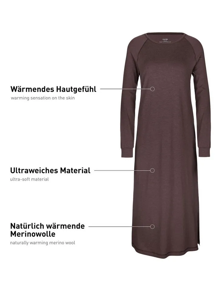 CALIDA CALIDA Nachthemd DEEPSLEEPWEAR Warming Damen (1-tlg) 120cm Länge, weich, feuchtigkeitsregulierend, wärmend, Lila, – Produktbild 5 von 5